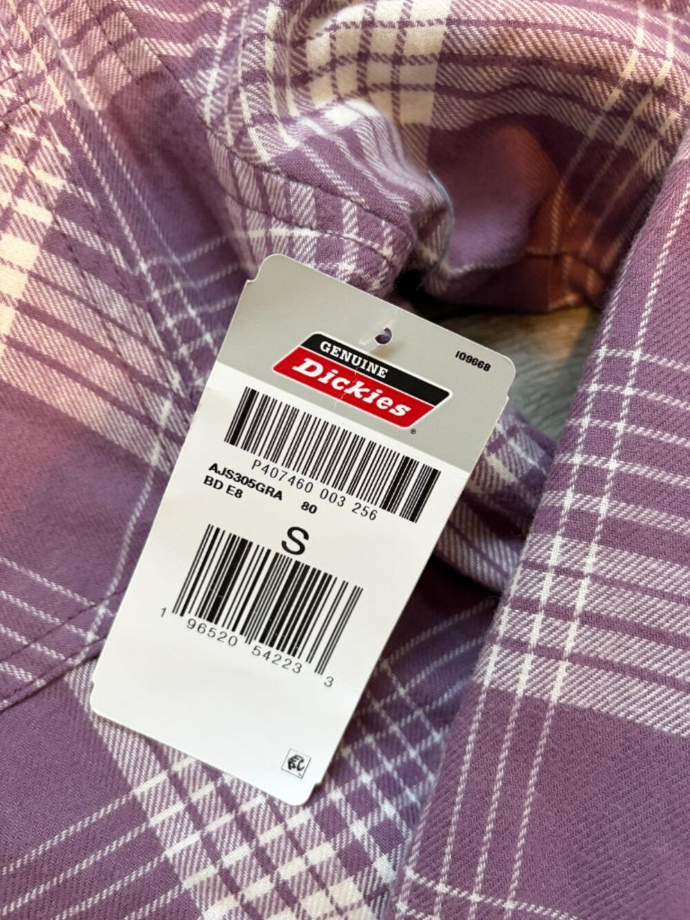NWT Dickies Small Purple Womens Fleece Plaid Flannel Jacket - Picture 4 of 6